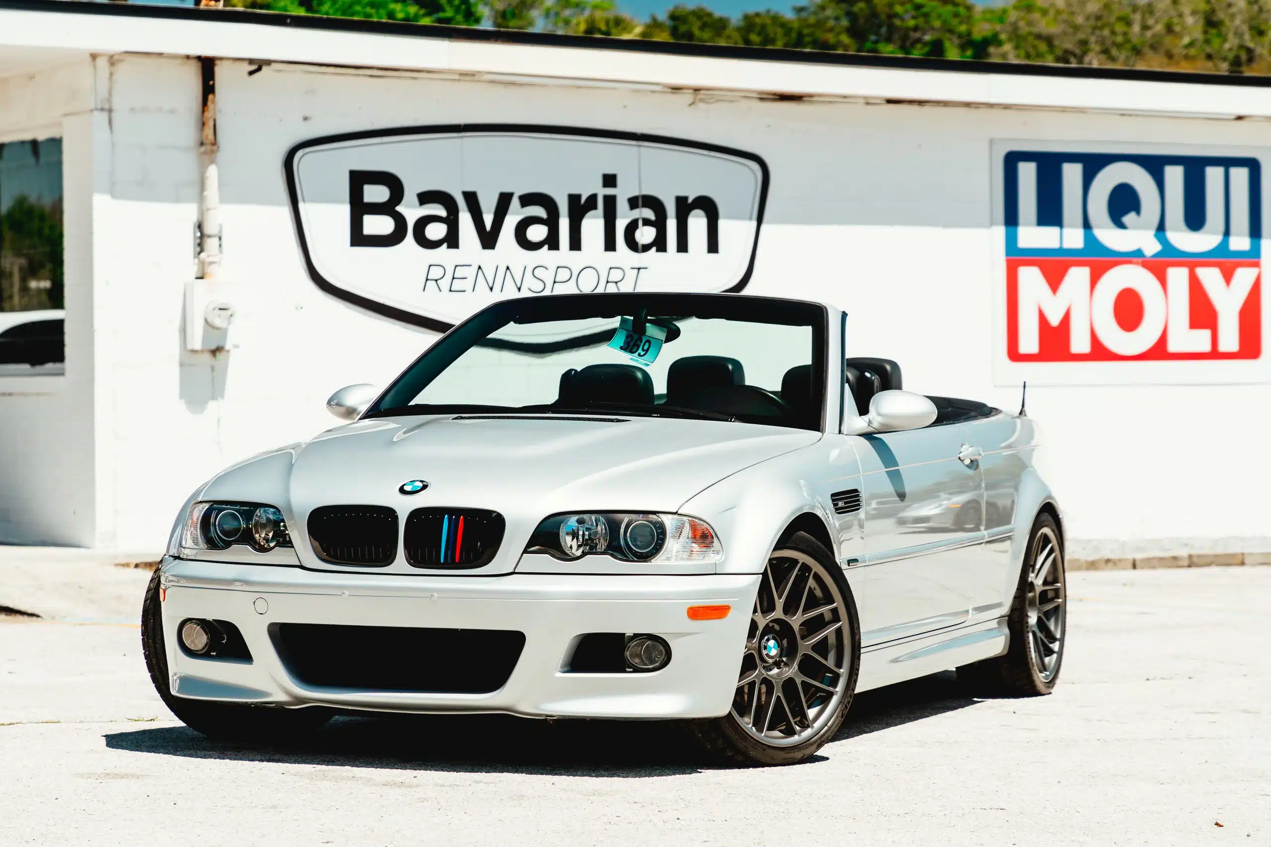 silver BMW outside the shop in Jacksonville Florida at Bavarian Rennsport