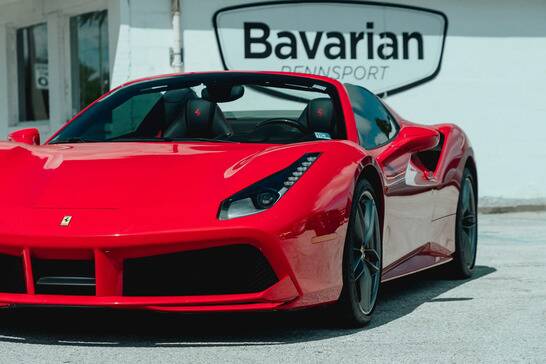 Ferrari-488-spider-front-outside in Jacksonville Florida at Bavarian Rennsport