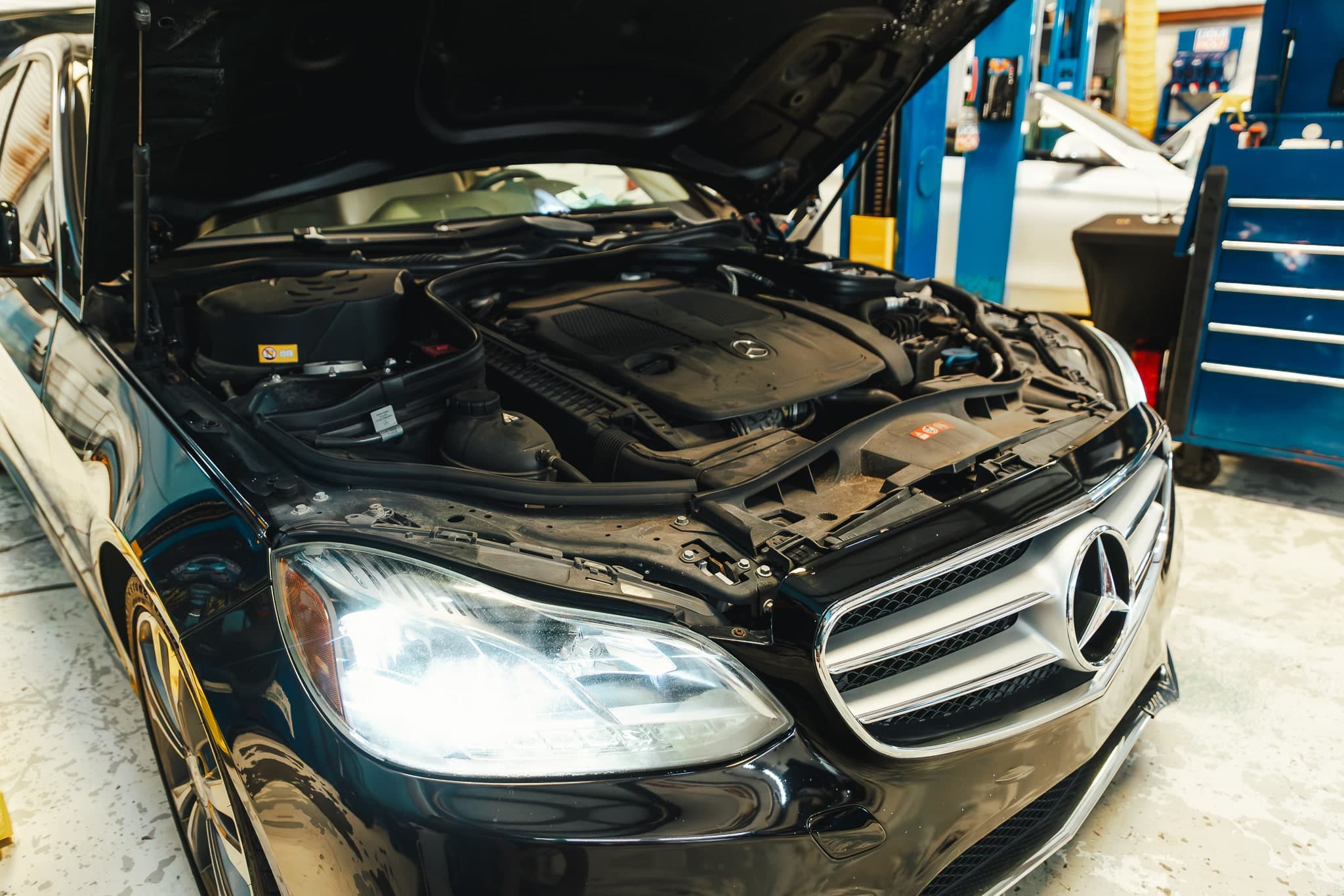 Mercedes being serviced in Jacksonville Florida at Bavarian Rennsport