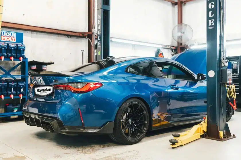 BMW M5 being serviced performance upgrades jacksonville florida at bavarian rennsport